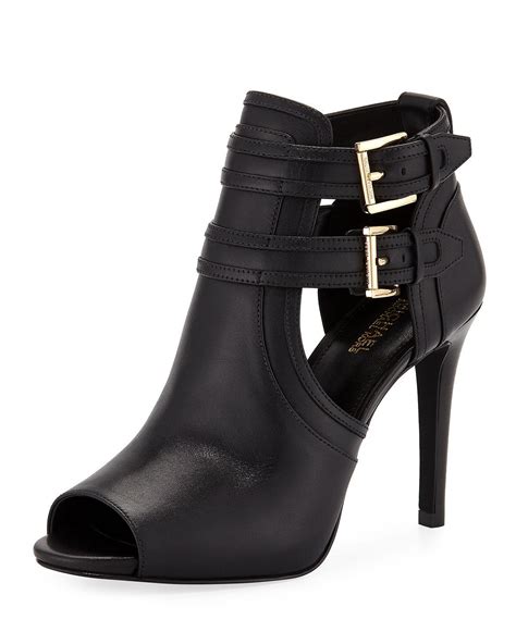 michael kors chrome shoes black|michael kors open toe boots.